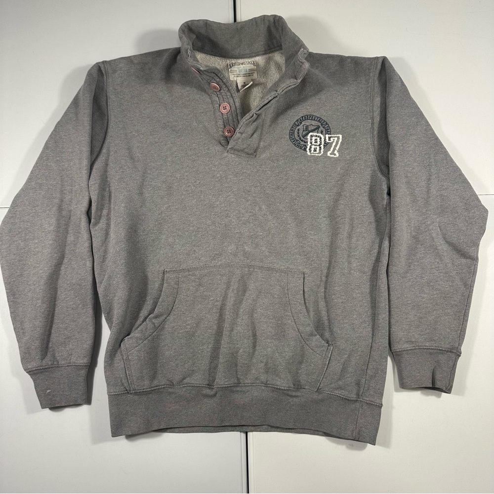 Y2K Aeropostale grey Henley quarter sweatshirt pullover men’s size medium